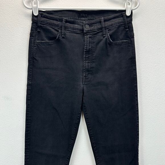 Mother The Hustler Ankle Fray Jeans Not Guilty Black Wash 27 - Picture 4 of 14